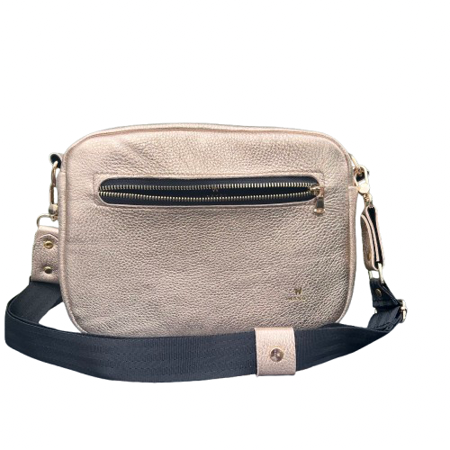 Urban Box Bag – Made from Italian Deer Leather Petal Gold & Black