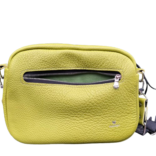 Leather Lime Green & Black Box Crossbody Bag