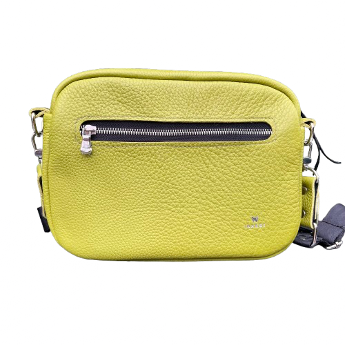 Leather Lime Green & Black Box Crossbody Bag