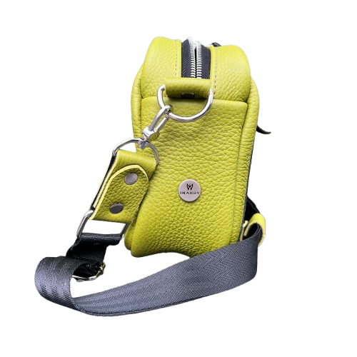 Leather Lime Green & Black Box Crossbody Bag