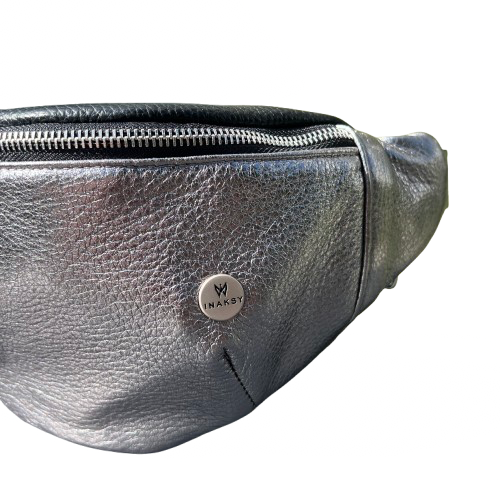 Twinkle Pop Silver Bum bag – Metallic Deer Leather, Limited Edition
