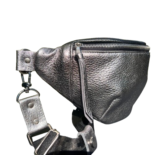 Twinkle Pop Silver Bum bag – Metallic Deer Leather, Limited Edition
