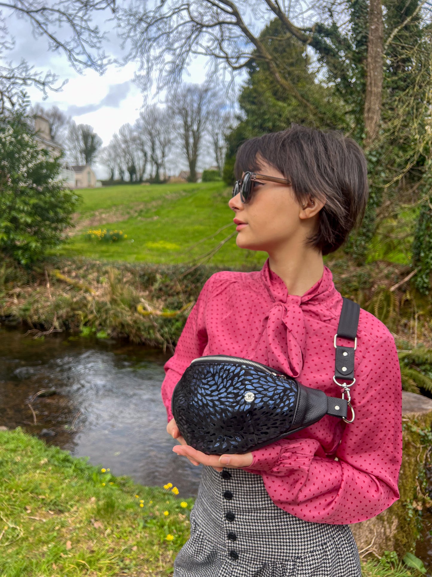 Leather Black Navy Bum Bag