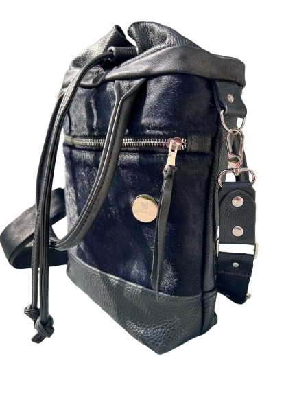Leather Black Bucket Bag