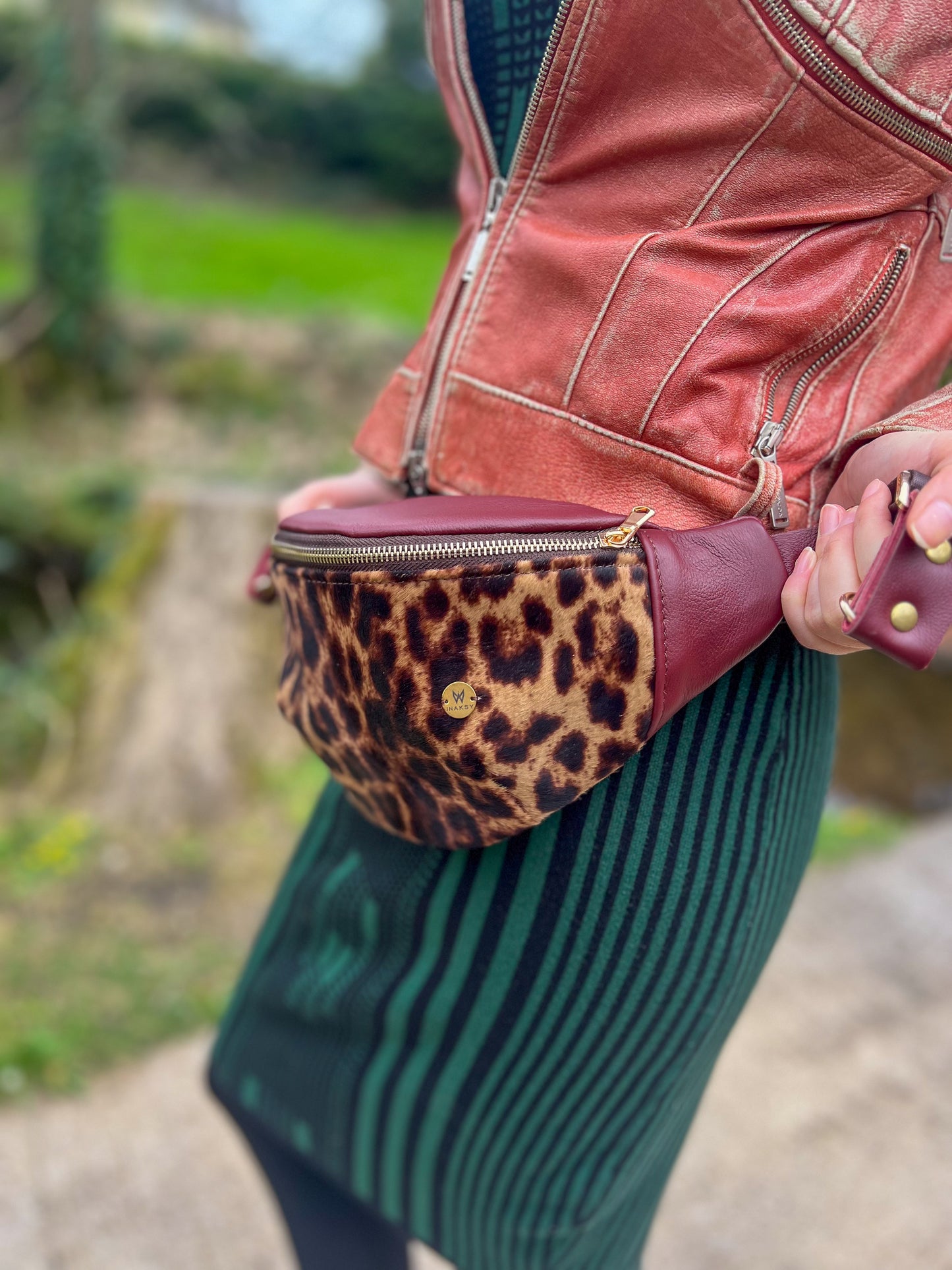 Leather Leaopard Print Bum Bag