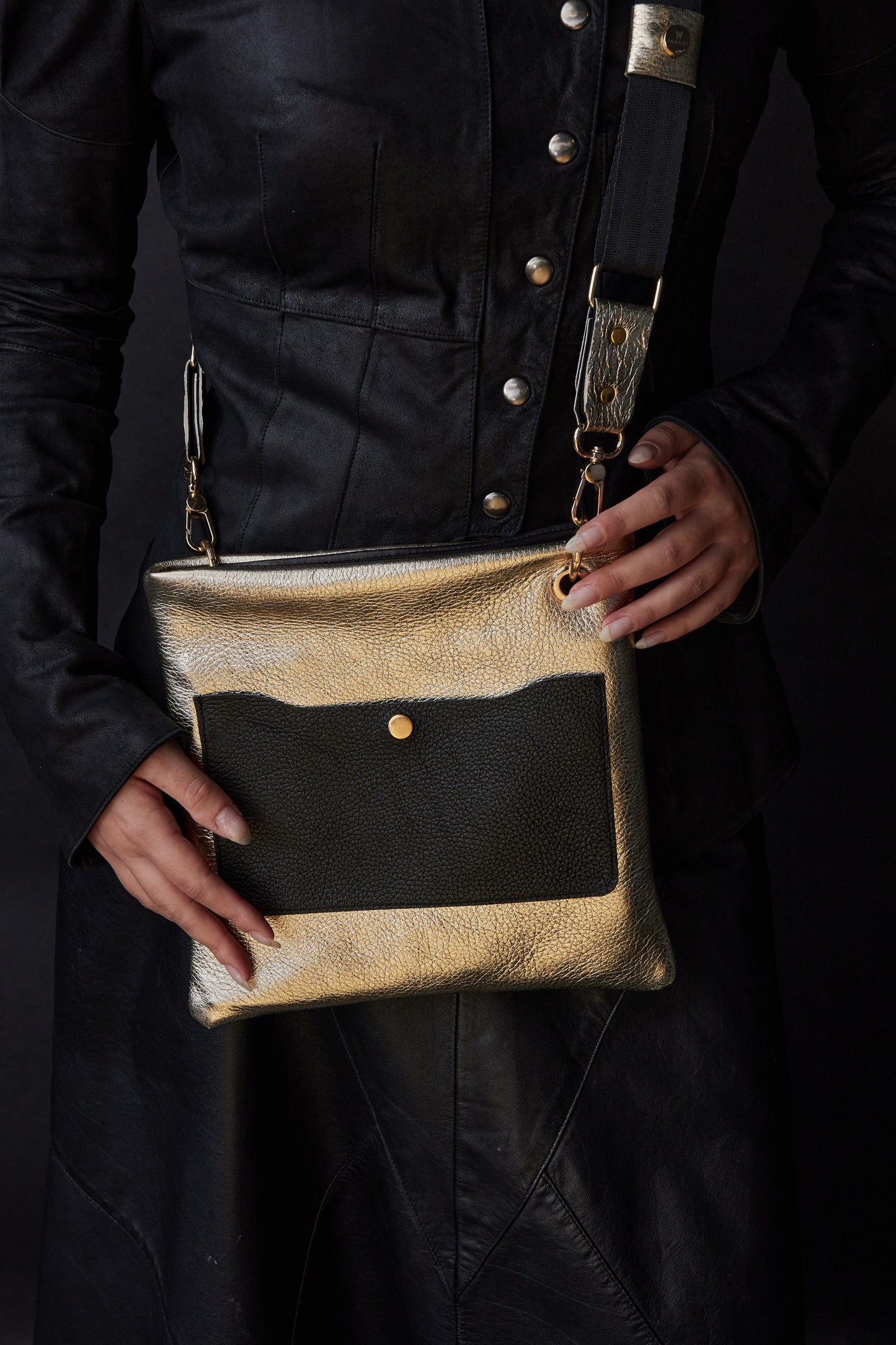 Twinkle Pop Sack Bag – Gold Deer Leather, Limited Edition