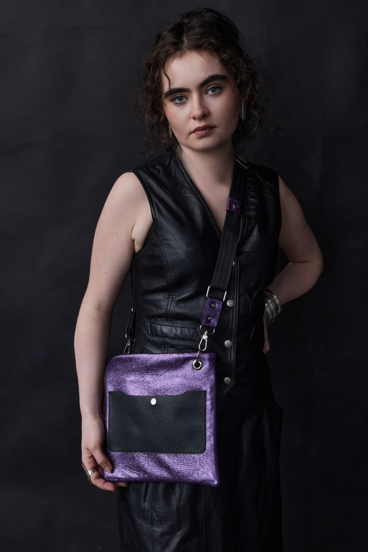 Twinkle Pop Sack Bag – Royal Purple Deer Leather, Limited Edition