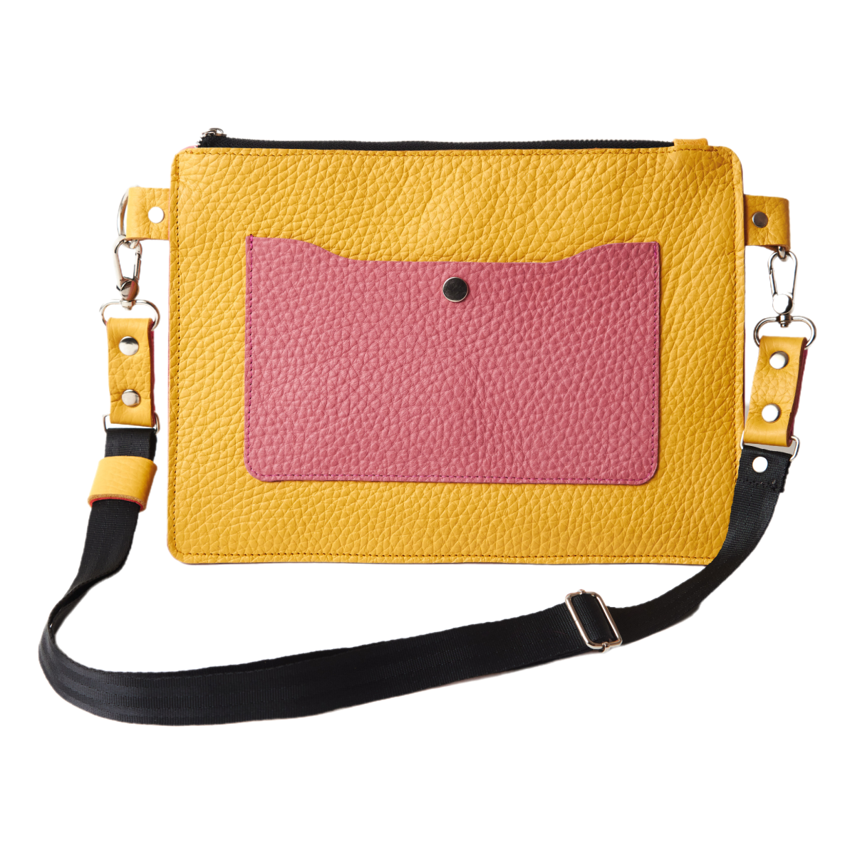 Leather Yellow Crossbody Bag for Woman