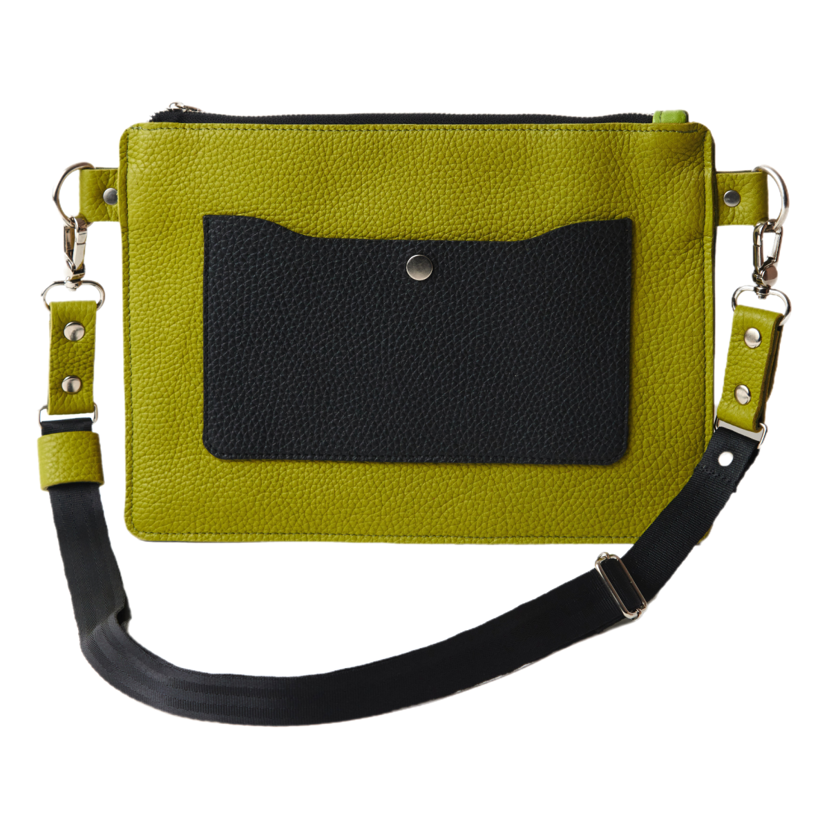 Leather Lime Green Crossbody Bag for Woman