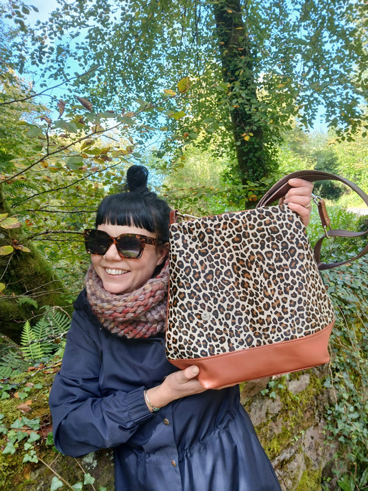 Diamond Bag – Beige Leopard Print Hair-On Leather
