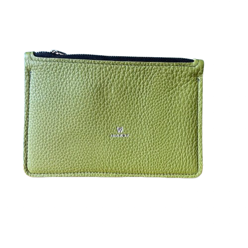 Leather Pouch – Lime & Black