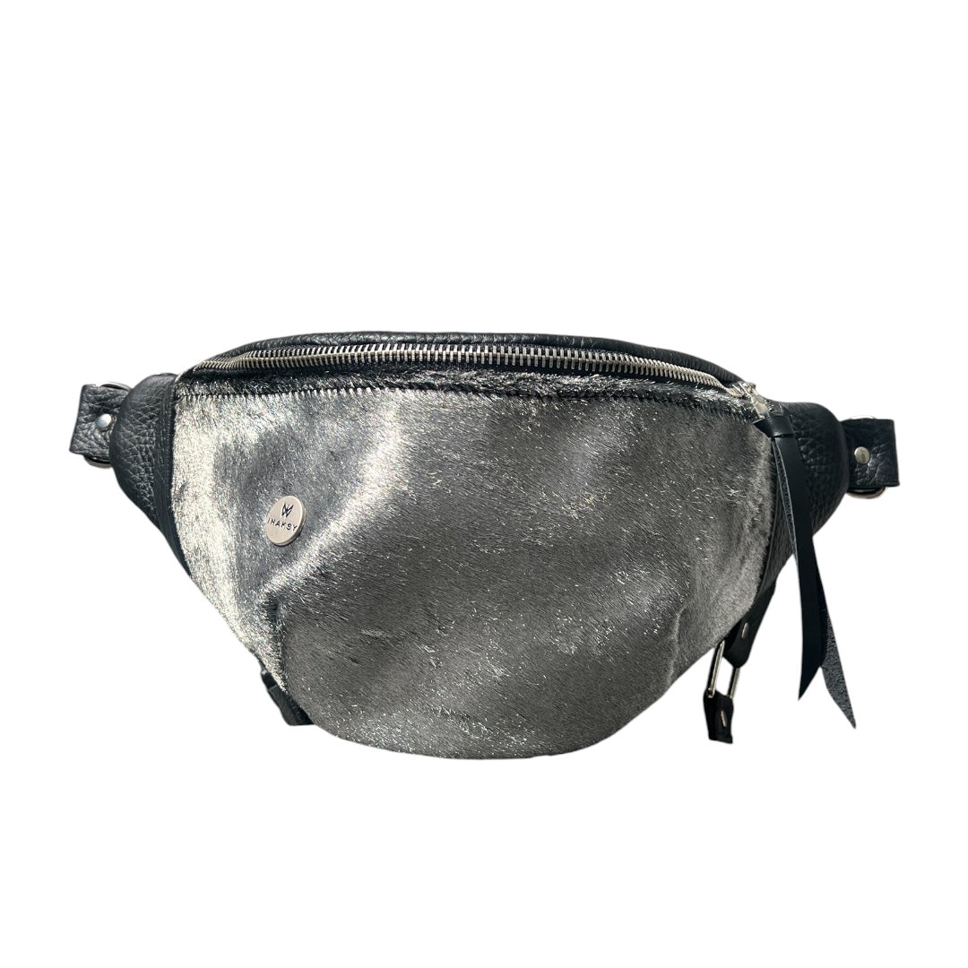 Bum Bag – Black& Silver  Hair on Cowhide Leather , Limited Edition