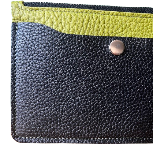 Leather Pouch – Lime & Black
