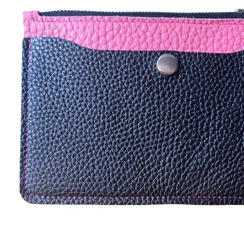 Leather Pouch – Powder Pink & Black