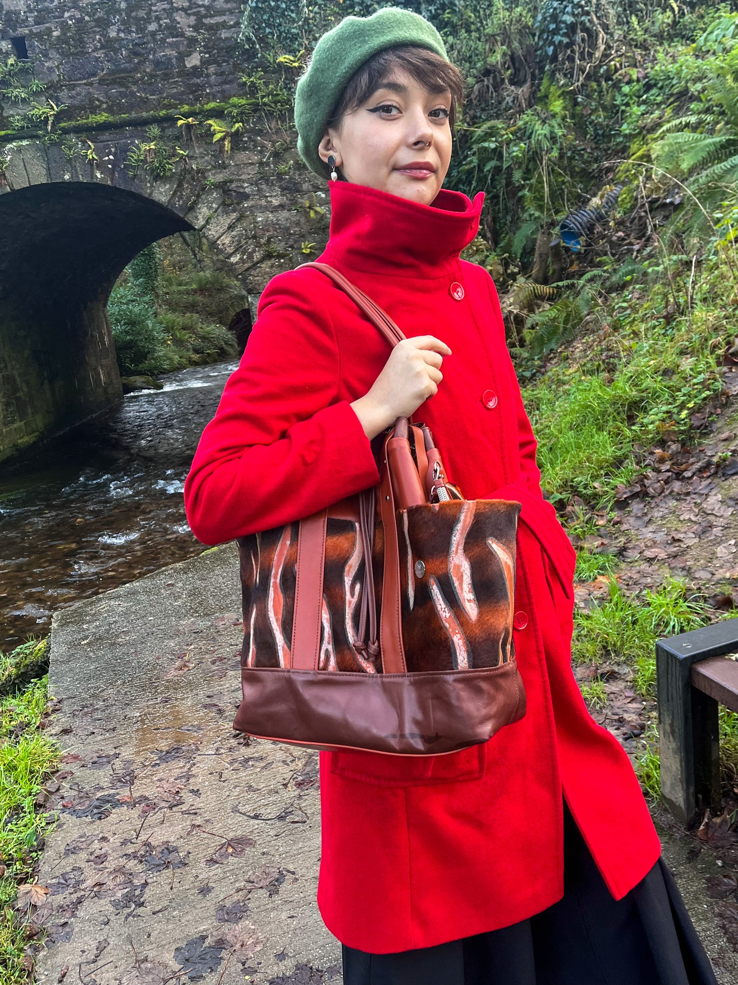 Rustic Italian Leather Bucket Bag (Large) with Matching Leather Wallet