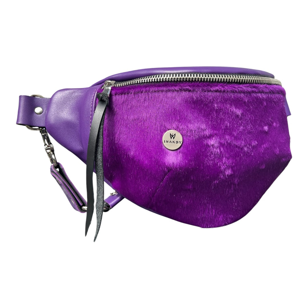 Bum bag – Purple & Hair on Cowhide Leather , Limited Edition