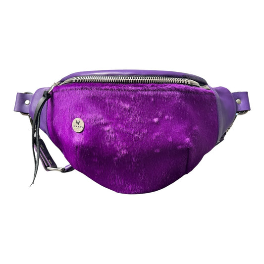Bum bag – Purple & Hair on Cowhide Leather , Limited Edition