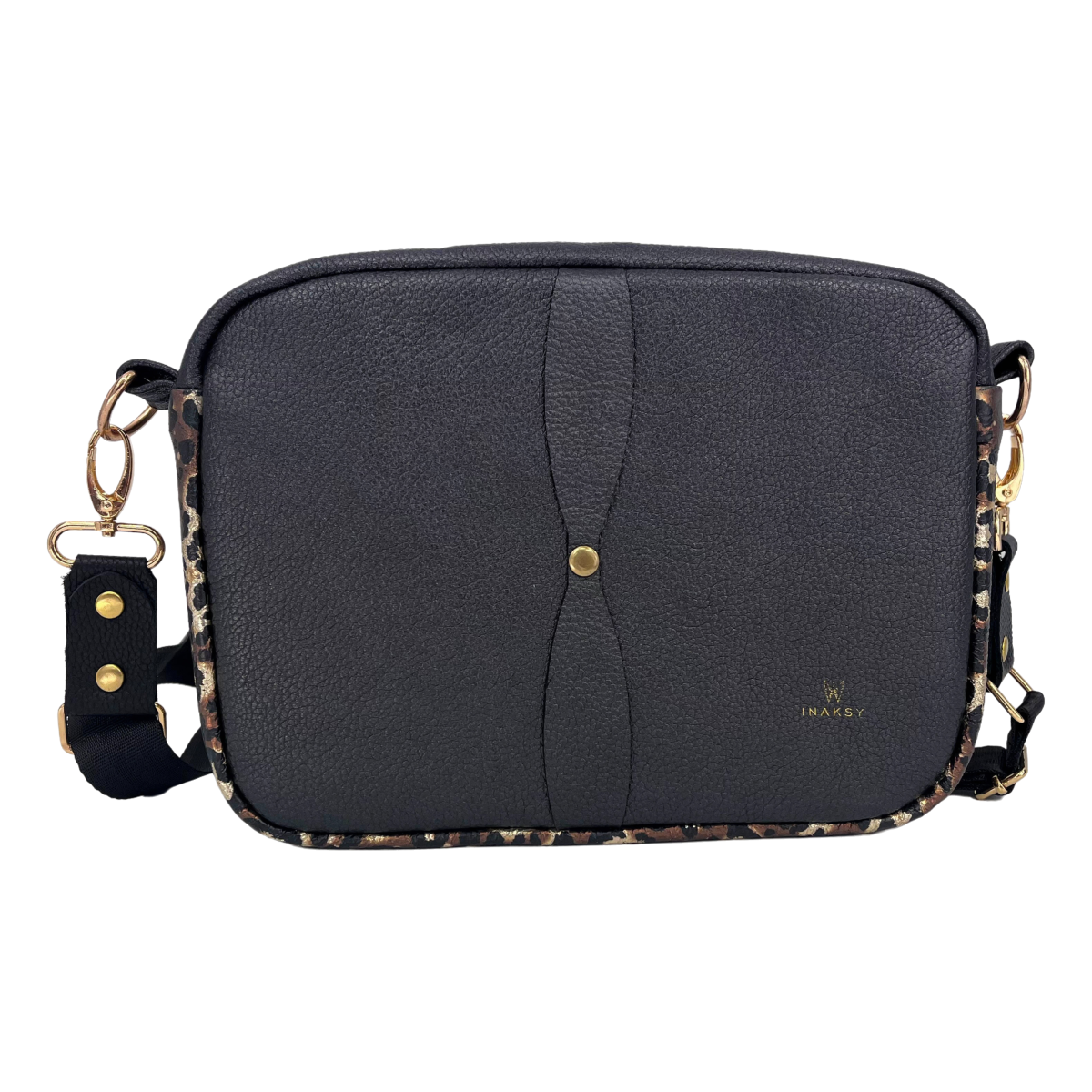 Leather Leopard Print Crossbody Box Bag for Woman