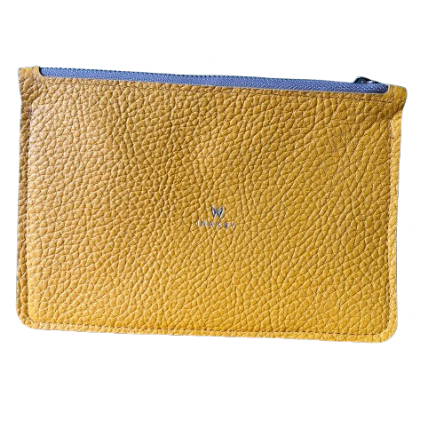 Cowhide Leather Pouch – Yellow & Purple