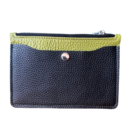 Leather Pouch – Lime & Black