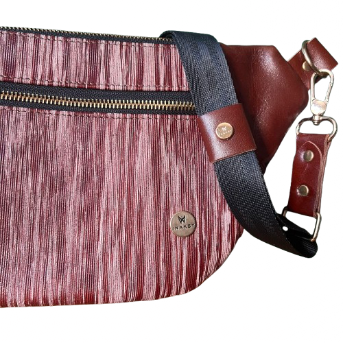 The Sleek Stripes – Brown Funky Cowhide Leather Bag (One of a Kind)