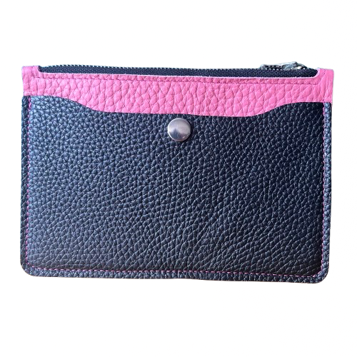 Leather Pouch – Powder Pink & Black