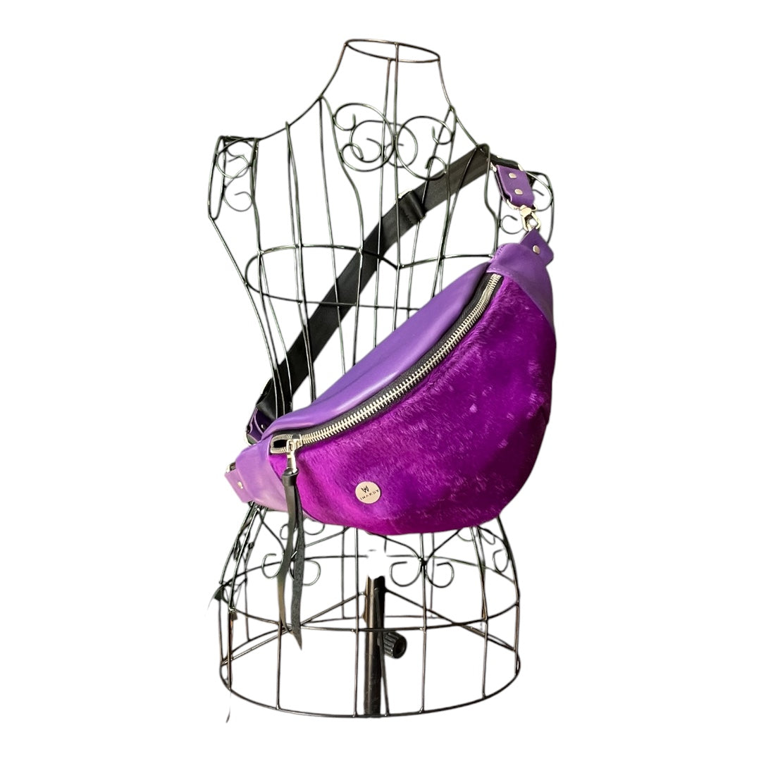 Bum bag – Purple & Hair on Cowhide Leather , Limited Edition