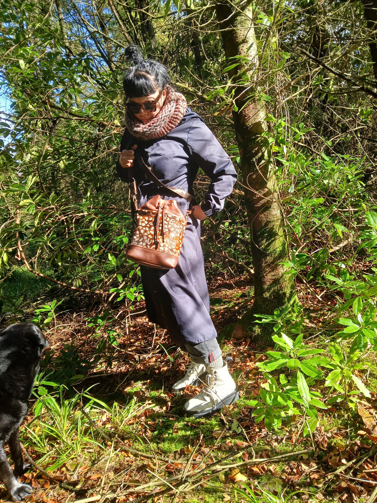 Brown Floral Hair-on Leather Bucket Bag – INAKSY