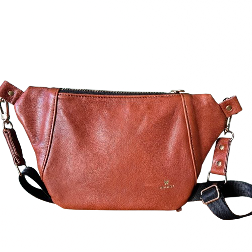 Sleek City Bag – Brown Hair-on Cowhide & Italian Lamb Leather