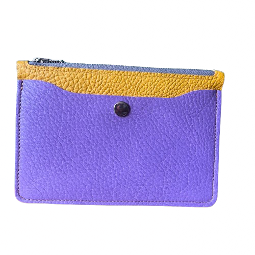 Cowhide Leather Pouch – Yellow & Purple