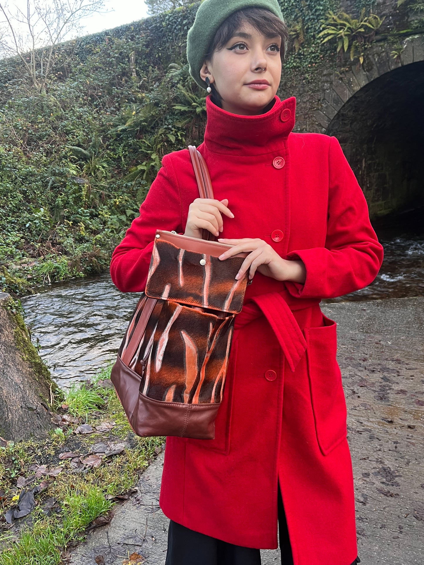 Rustic Italian Leather Bucket Bag (Large) with Matching Leather Wallet