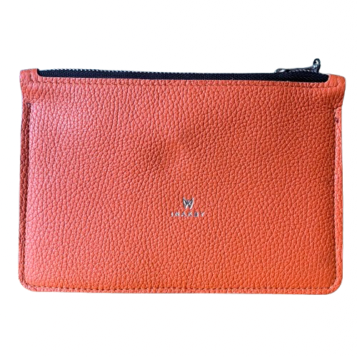 Orange & Turquise Cowhide Leather  Pouch