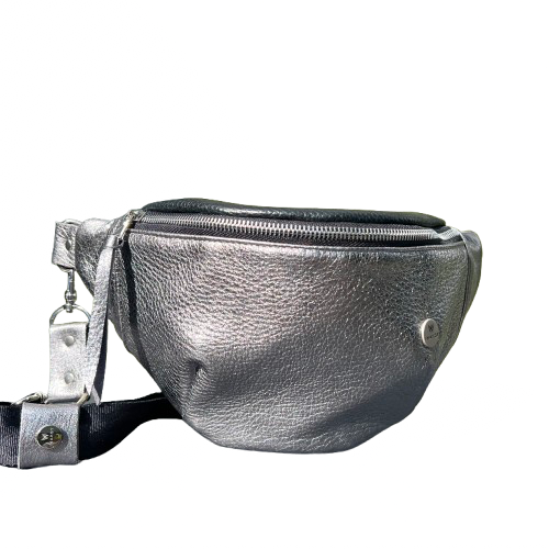 Twinkle Pop Silver Bum bag – Metallic Deer Leather, Limited Edition