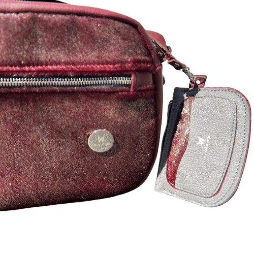Burgundy Hair-On Leather Box Bag with Coin Wallet – Handmade Luxury